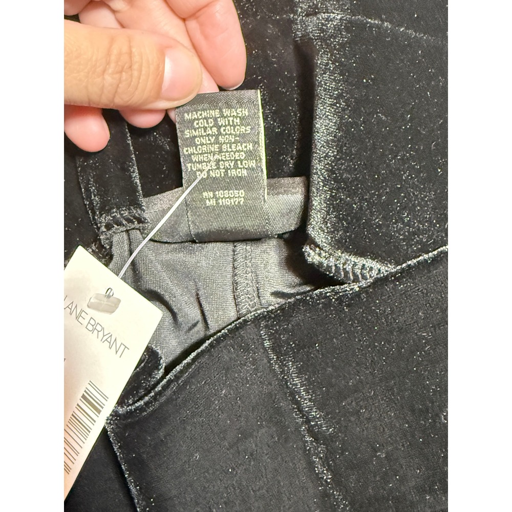 Lane Bryant Gaucho Pants Women 26/28 Black NWT Velvet Wide Leg Cropped - Picture 5 of 10